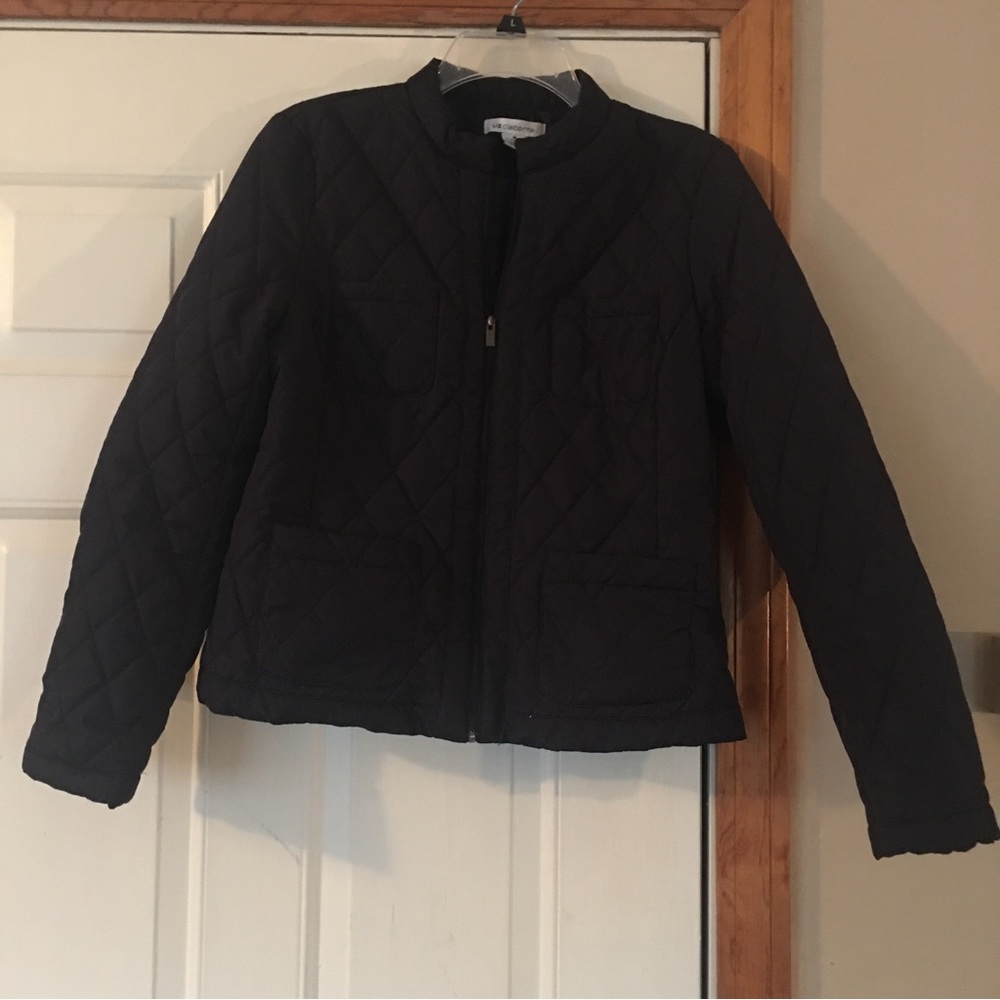 Liz Claiborne dark blue quilted short coat - Picture 4 of 11